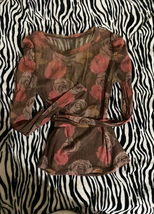 Blusa transparente de rosas, tonos marrones y rosas, marque: Trendy, état: Neuf sans étiquette, taille: M / 38 / 10, 3,30 €, 4,17 € Protection acheteurs incluse