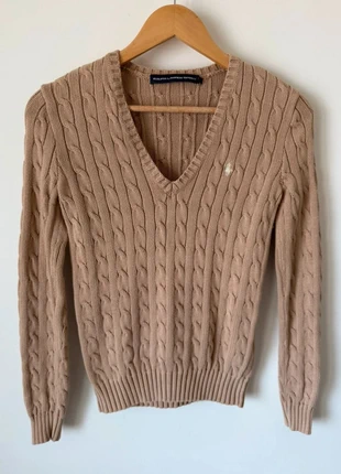 Ralph Lauren pull torsadé beige femme taille S coton logo blanc, marca: Ralph Lauren, estado: Muy bueno, tamaño: S / 36 / 8, 76,00 €, 80,50 € Protección al comprador Pro incluida