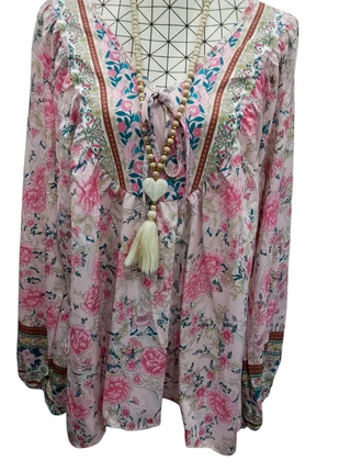 Blouse rose à imprimé floral – douceur romantique grande taille 54 🌷, zustand: Sehr gut, größe: 7XL / 54 / 26, 18,49 €, 20,11 € beinhaltet Vinted-Käuferschutz Pro