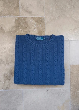 Magnifique pull Torsadé Ralph Lauren - Homme 4XB - Marine - En soie et en lin, marque: Ralph Lauren, état: Très bon état, taille: 4XL, 120,00 €, 126,70 € Protection acheteurs (Pro) incluse