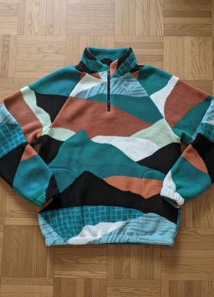 Pull homme pelucheux zippé blocs de couleur, manches longues, coupe ample hiver, brand: Vintage Dressing, condizioni: Ottime, taglia: S, €26.99, €29.04 include la Protezione acquisti