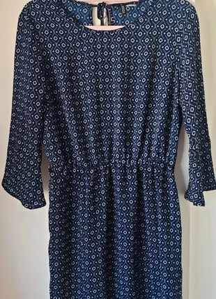 Robe courte bleue à imprimé géométrique, marque: H&M, état: Bon état, taille: L / 40 / 12, 9,00 €, 10,15 € Protection acheteurs incluse
