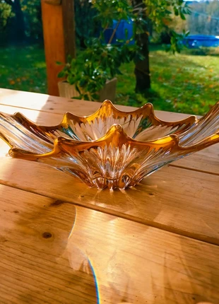 Coupe à fruits Centre de table Vintage en Cristal de Bayel - Doré à l’or 18 carats - Bon état, marque: Cristal Bayel, état: Bon état, 38,00 €, 40,60 € Protection acheteurs incluse