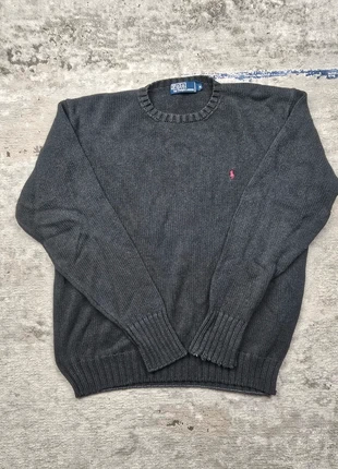 Pull Ralph Lauren gris foncé Homme M – Col rond – Logo rouge – Vintage, brand: Ralph Lauren, condition: Very good, size: M, €30.00, €32.20 includes Buyer Protection