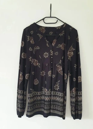 Tunique haut femme noir motifs manches longues taille 1, condition: Very good, size: S / 36 / 8, €10.00, €11.20 includes Buyer Protection