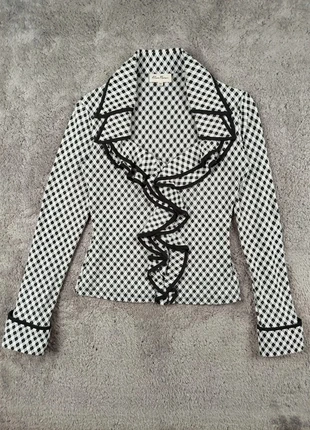 Chemisier à volants noir et blanc à carreaux. Blanc Nature T38, marca: Blanc Nature, estado: Muito bom, tamanho: M / 38 / 10, €29.00, €31.15 inclui Proteção do Comprador