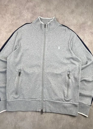 Pull / veste zippée Ralph Lauren grise logo brodé blanc - taille L, brand: Ralph Lauren, condizioni: Buone, taglia: L, €44.90, €47.85 include la Protezione acquisti Pro