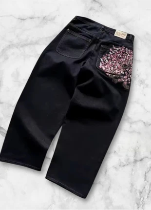Jean baggy avec broderie florale, marke: y2k, zustand: Neu, größe: M, 35,99 €, 38,49 € inklusive Vinted-Käuferschutz