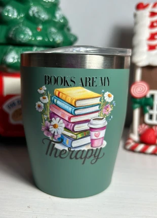 ⭐ Vaso termo “Books Are My Therapy” Para amantes de los libros⭐, marque: abealorios, état: Neuf avec étiquette, 10,00 €, 11,20 € Protection acheteurs incluse