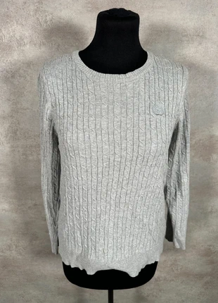 Pull Maille Torsadée Cable Knit Vintage Liz Clairborne gris clair texturé taille L, brand: Vintage Dressing, condition: Very good, size: L / 40 / 12, €15.00, €16.45 includes Buyer Protection Pro