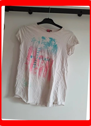 427. T-shirt imprimé pastel manches courtes fille, marque: Kiabi, état: Bon état, taille: 14 ans / 164 cm, 1,00 €, 1,75 € Protection acheteurs (Pro) incluse