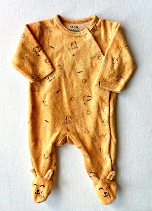 Pyjama bébé Kiabi 1 mois mixte • Velours jaune • Pressions devant • Très bon état, marque: Kiabi, état: Très bon état, taille: 1-3 mois / 56 cm, 1,50 €, 2,28 € Protection acheteurs incluse