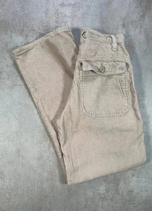 Pantalon En Velours Côtelé / Corduroy xhilartaion corduroy beige cargo poches laterales taille 3, merk: Vintage Dressing, staat: Heel goed, maat: XS / 34 / 6, € 7,00, € 8,05 inclusief Kopersbescherming Pro