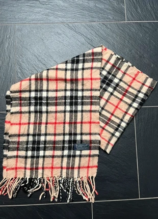 Burberry Schal Tuch Lambswool Lammwolle Beige Rot Schwarz, marque: Burberry, état: Très bon état, 29,99 €, 32,19 € Protection acheteurs incluse