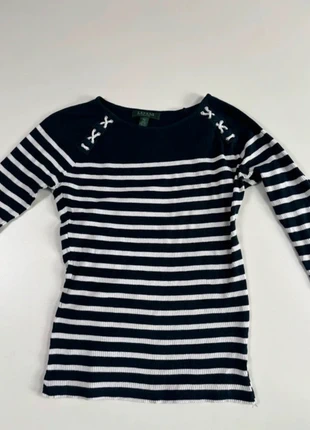 Blouse rayée marine nœuds épaules - Lauren Ralph Lauren - Taille M, marque: Ralph Lauren, état: Très bon état, taille: M / 38 / 10, 13,00 €, 14,35 € Protection acheteurs (Pro) incluse