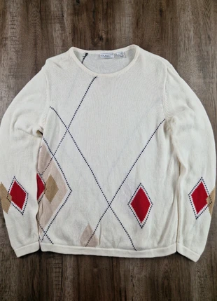 Pull col rond écru motif losanges Kim Rogers Sport ramie coton taille L, marke: Vintage Dressing, zustand: Sehr gut, größe: L, 8,90 €, 10,05 € beinhaltet Vinted-Käuferschutz Pro