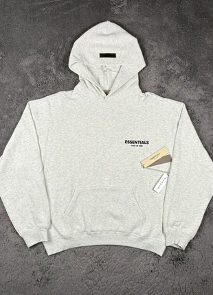 Pull à capuche Essentials Taille M Blanc Gris, brand: Essentials, condition: Very good, size: M, €65.00, €68.95 includes Buyer Protection