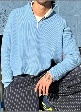 Polo maille homme manches longues coupe ample, uni avec zip et col à revers, marque: Vintage Dressing, état: Très bon état, taille: M, 35,00 €, 37,45 € Protection acheteurs incluse