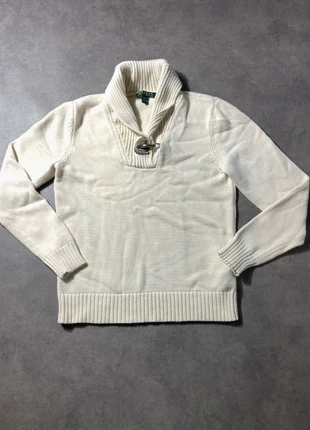 Pull femme Ralph Lauren – col châle avec attache métallique, marque: Ralph Lauren, état: Très bon état, taille: S / 36 / 8, 14,00 €, 15,40 € Protection acheteurs incluse