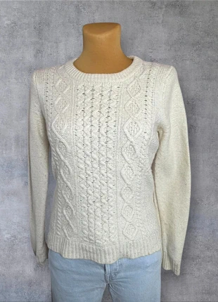 Pull col rond épais torsadé tressé vintage blanc crème | Taille M | pf99, marque: Vintage Dressing, état: Très bon état, taille: M / 38 / 10, 9,00 €, 10,15 € Protection acheteurs (Pro) incluse