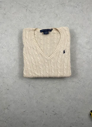 Pull Ralph Lauren torsadée Col V Crème Taille M Femme, marque: Ralph Lauren, état: Très bon état, taille: M / 38 / 10, 49,90 €, 53,10 € Protection acheteurs incluse