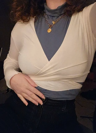 Haut ballerine cache cœur manches longues, marke: COQUETTE, zustand: Sehr gut, größe: S / 36 / 8, 7,00 €, 8,05 € inklusive Vinted-Käuferschutz