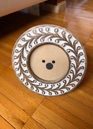 Bellissimo porta foto rotondo in legno di mango, estado: Novo com etiquetas, €8.50, €9.63 inclui Proteção do Comprador