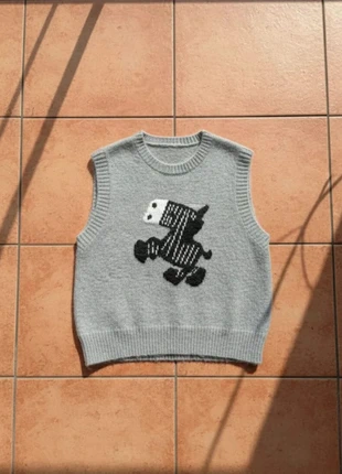 Pull sans manches taille S, gris doux, motif chien, style rétro chic hiver, merk: novera, staat: Heel goed, maat: S / 36 / 8, € 44,99, € 47,94 inclusief Kopersbescherming Pro