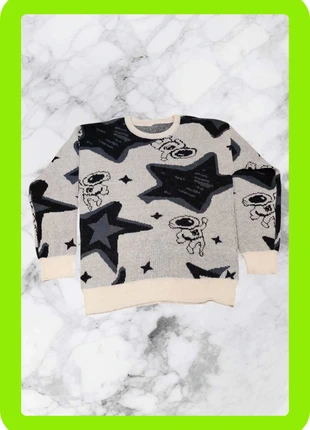 Pull y2k vintage blanc avec motif en étoile noir XL, merk: y2k, staat: Nieuw zonder prijskaartje, maat: XL, € 25,00, € 26,95 inclusief Kopersbescherming