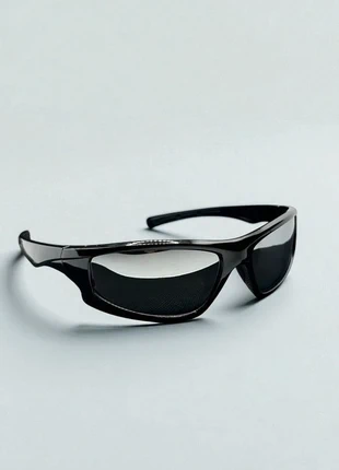 Lunettes noire verre effet miroir - Style futuriste, rave, y2k, marque: y2k, état: Neuf sans étiquette, 11,90 €, 13,20 € Protection acheteurs incluse