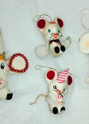anciens sujets de sapin de Noël souris vintages lot N12, staat: Goed, € 16,00, € 17,50 inclusief Kopersbescherming