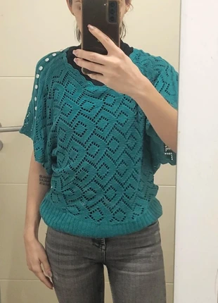 pull chauve souris turquoise, merk: Bouton, staat: Heel goed, maat: S / 36 / 8, € 2,50, € 3,33 inclusief Kopersbescherming