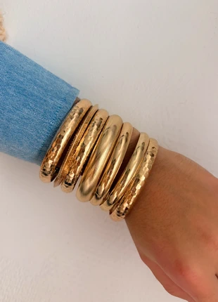 Lot de sept bracelets dorés, brand: Tendance, condition: Very good, €12.00, €13.30 includes Buyer Protection Pro