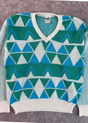 Pull Col V Puma Oversize Vintage 90’s vert - Taille S, marque: Puma, état: Très bon état, taille: S, 24,00 €, 25,90 € Protection acheteurs (Pro) incluse