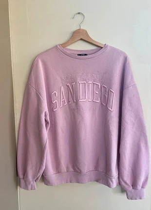 Sweat rose lilas Kiabi L femme/unisexe – coton molleton, broderie, comfy casual, col rond V088, marque: Kiabi, état: Satisfaisant, taille: L / 40 / 12, 4,80 €, 5,74 € Protection acheteurs incluse