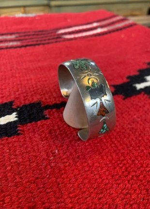bracelet vintage fin navajo turquoise corail argent sterling southwest western, merk: Navajo, staat: Heel goed, € 199,00, € 209,65 inclusief Kopersbescherming Pro