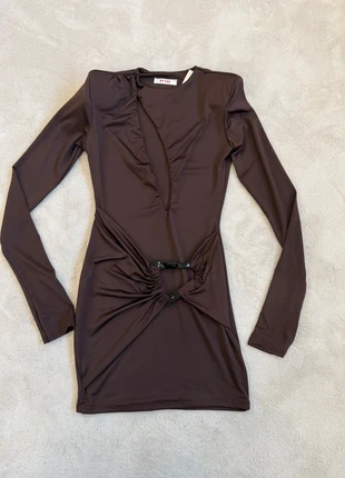Abito aderente marrone con scollatura profonda e fermagli decorativi, marque: Vintage Dressing, état: Neuf avec étiquette, taille: Taille unique, 20,00 €, 21,70 € Protection acheteurs incluse