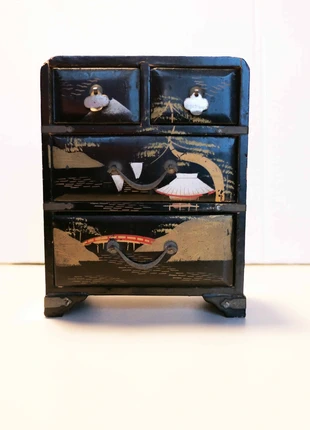 Coffret à bijou laqué Japon vintage, merk: Coffret laqué Japon, staat: Veelgebruikt, € 15,00, € 16,45 inclusief Kopersbescherming