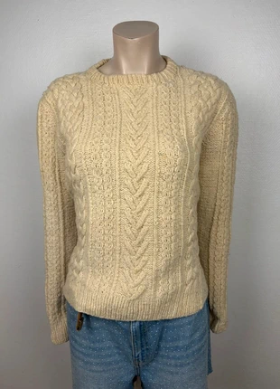 Cream cable-knit wool sweater S vintage Aran style soft warm textured knitwear Ireland inspired, marke: Vintage Dressing, zustand: Sehr gut, größe: S / 36 / 8, 34,90 €, 37,35 € inklusive Vinted-Käuferschutz