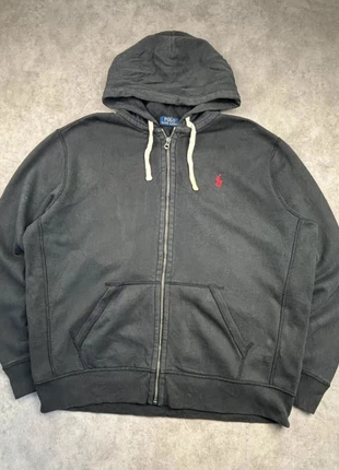 Pull / veste zippée à capuche Ralph Lauren noire logo brodé rouge - taille XL, brand: Ralph Lauren, condizioni: Ottime, taglia: XL, €54.90, €58.35 include la Protezione acquisti Pro