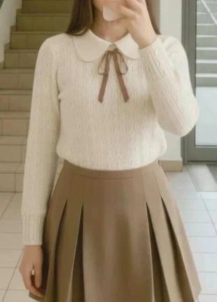 Pull crème col Claudine avec nœud – Taille S, marke: félio, zustand: Sehr gut, größe: S, 28,80 €, 30,94 € inklusive Vinted-Käuferschutz