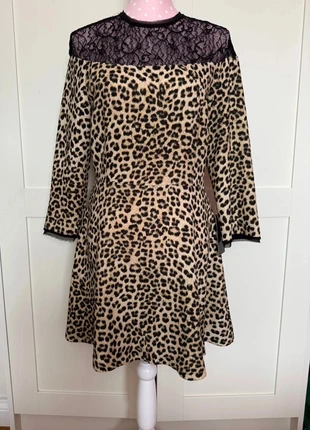BNWT Zara animal print dress & lace detail, brand: Zara, condition: New with tags, size: L / 40 / 12, €13.95, €15.35 includes Buyer Protection