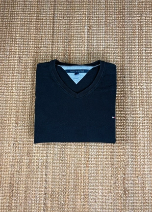 Pull Léger Col V Bleu Marine Brodé Tommy Hilfiger en Coton Taille XXL, marque: Tommy Hilfiger, état: Très bon état, taille: XXL, 20,00 €, 21,70 € Protection acheteurs (Pro) incluse
