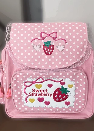 Kawaii "sweet strawberry" backpack in pastel pink and white, condizioni: Nuovo senza cartellino, €18.00, €19.60 include la Protezione acquisti