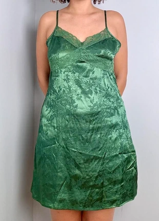 Green Floral Mini Slip Dress, brand: NO LABEL, condition: Very good, size: L / UK 16-18, £15.16, £16.62 includes Buyer Protection