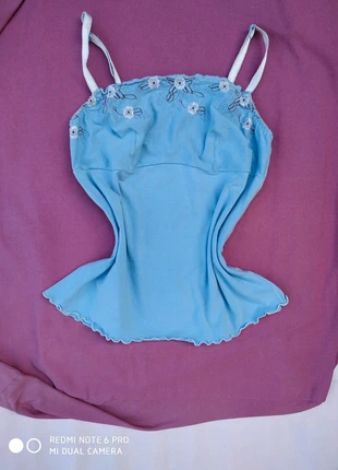 Croptop Top con dettagli ricamati Cotton Deluxe🩵2000style y2k kokette cute fairycore, marque: COQUETTE, état: Très bon état, taille: XS / 34 / 6, 3,50 €, 4,38 € Protection acheteurs incluse