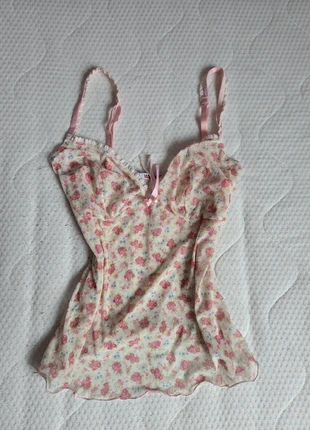 Top caraco cami laced dentelle transparente see through vintage y2k coquette Shojo, brand: COQUETTE, condition: Very good, size: S / 36 / 8, €13.50, €14.88 includes Buyer Protection