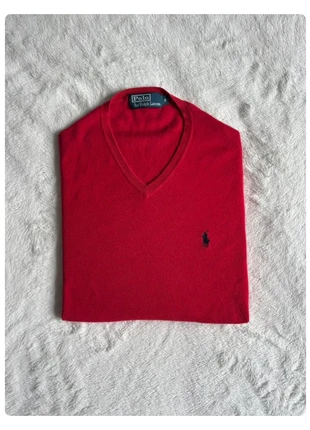 Pull Col V logo brodé Ralph Lauren / Rouge / Taille S Homme, brand: Ralph Lauren, condition: Very good, size: S, €28.00, €30.10 includes Buyer Protection