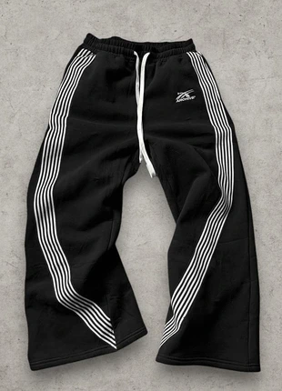 Pantaloni track wide leg | neri | strisce bianche | unisex | S/M | archive style, marque: y2k, état: Neuf sans étiquette, taille: S, 40,00 €, 42,70 € Protection acheteurs incluse