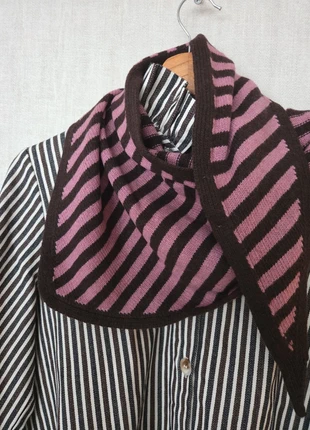 Chale rayé marron rose laine cachemire femme, marque: intuition paris, état: Très bon état, 24,50 €, 26,43 € Protection acheteurs (Pro) incluse